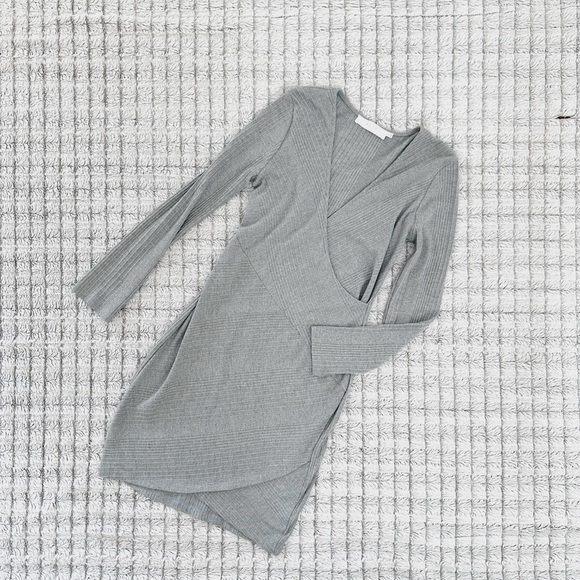 ASTR Gray Wrap Dress - Picture 2 of 4